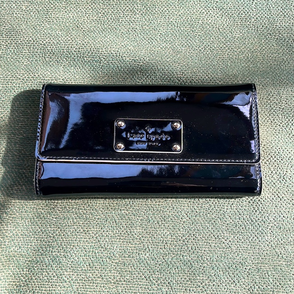 Kate Spade Black leather clutch, NWT